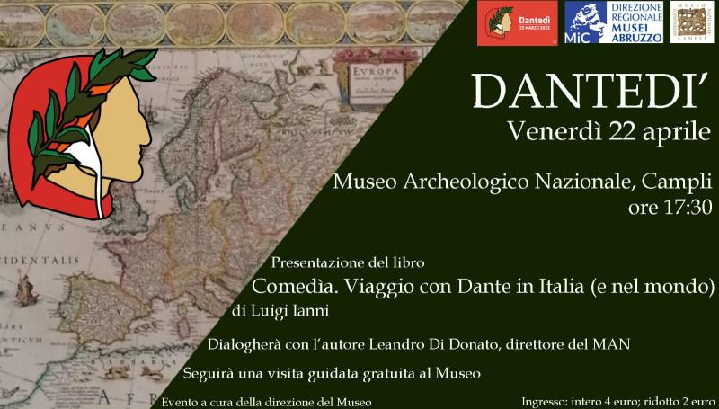 Dantedì, al Museo Nazionale Archeologico di Campli omaggio a Dante con la presentazione del libro Comedìa